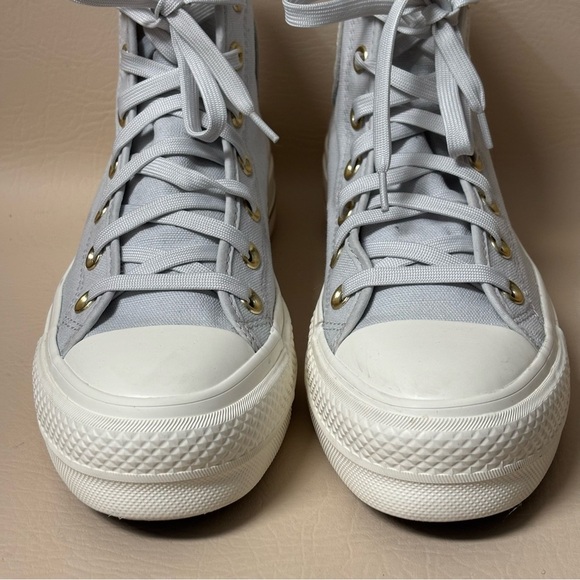 Converse Baby Blue High Top Platform Sneakers Size 7 - Picture 4 of 11